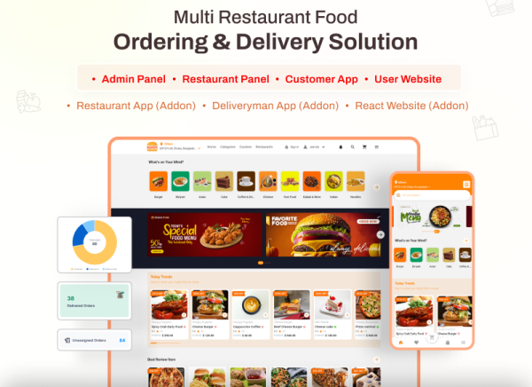 Multi Restaurant - Food Delivery App with Laravel Admin and Restaurant Panel